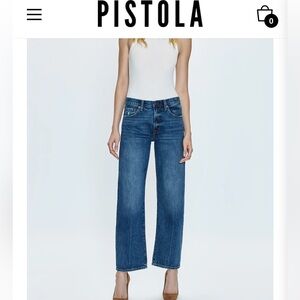 NWT Pistola Lexi mid rise bowed straight jeans in Artisan
